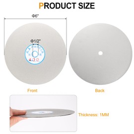sourcing map Diamond Flat Lap Disc 6" x 1/2" Arbor 400 Grit Abrasive Diamond Coated Grinding Wheel for Grinding Sanding Lapping Polishing Ceramics, Glass, Stones, Gemstone