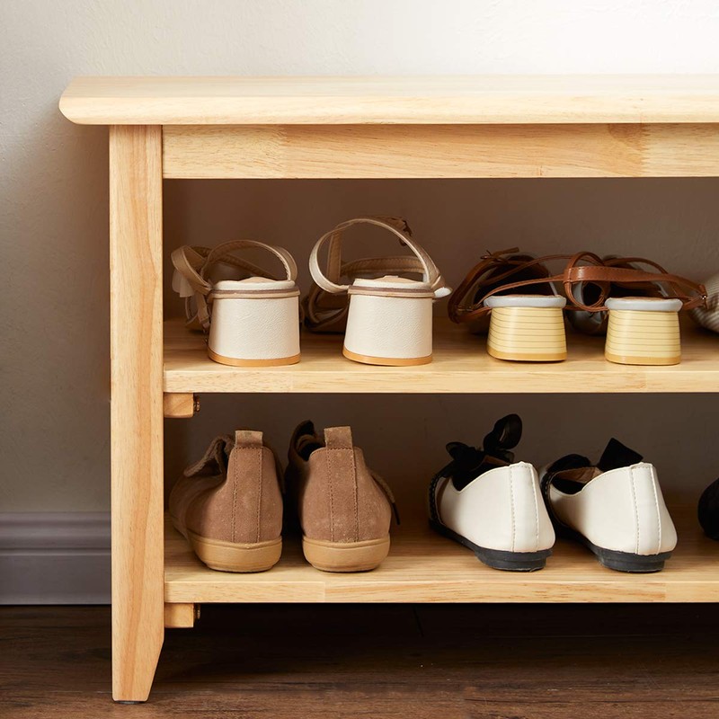 XKZG Storage Bench Wooden Shoe Rack Bench Simple Style Wood