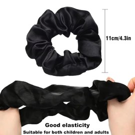 6Pcs Silk Satin Hair Scrunchies for Women & Girls, Soft Elastic No Damage Hair Ties, Colorful Ponytail Holders for Teens and Ladies,Hair Accessories