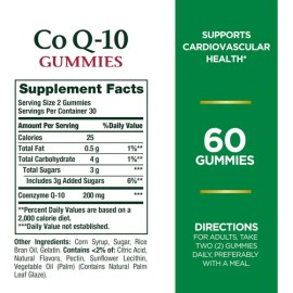 Coq10 200 Mg Nature's Bounty Melocotón Y Mango 60 Gomitas