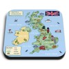 1 x Square MDF Fridge Magnet - Cute UK Map