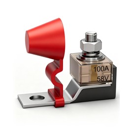 IZTOSS MRBF Terminal Fuse Block 100A 58V DC Max Marine Rated Battery Terminal Fuse Waterproof Cap and 5/16 "(M8) Single Stud for Boat Truck RV Construction Vehicles