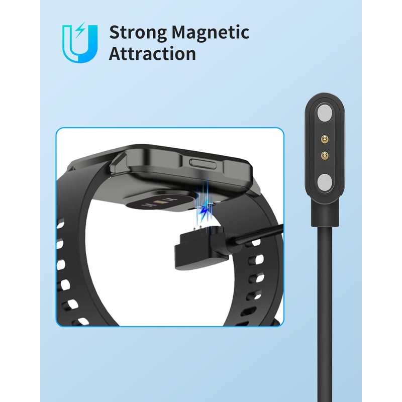 Smart Watch Charger for Blackview W60 12Ft/60cm 2 Pin USB