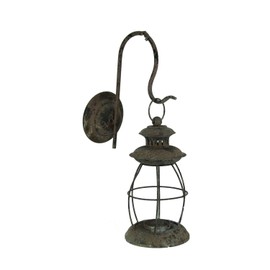 Things2Die4 Distressed Metal Vintage Lantern Wall Mounted Candle Sconce