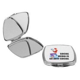 Sam Sandor - Social Media is So Anti Social - Square Compact Mirror Personal Mirror