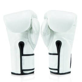 Fairtex Glory Kickboxing Gloves - Limited Edition (White/Gold - BGVG3, 14 oz)