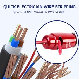 Wire Stripper Twister Tool for Drill, 8/10/12/14 AWG Gauge Electric Wire Stripping Tool & Wire Twisting Connector Set with 25pcs Wire Nut,2025 Upgrade Improve Work Efficiency 20 Times