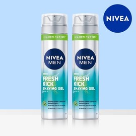 Nivea Men Fresh Kick Shaving Gel 200ml x 2 / 니베아 맨 프레시 킥 쉐이빙 젤 200ml 2개