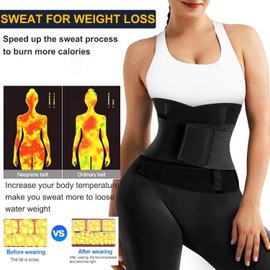 Nebility Women Waist Trainer Trimmer Sauna Sweat Workout Cincher Tummy Control Body Shaper (L, Black)