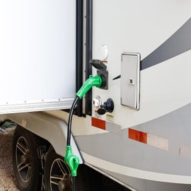 RVGUARD RV Power Inlet 30 Amp, 30 Amp Shore Power Inlet with Twist Lock, NEMA L5-30P RV Plug with Copper Pins and Stainless Steel Screws, Black