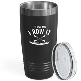 Kayak Lover Black Viking Tumbler 20oz - I'm Sexy And I Row It - Kayaker Adventure Padding Canoe River Outdoor Boating Hobby Sail Ocean Pedal