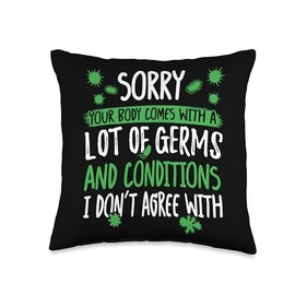Germaphobe anti-germ hand sanitizer Throw Pillow