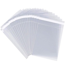 LEOSINDA 50 pcs Cellophane Bags 10 X 13 Inch Self Sealing Clear Cellophane Bags,for Fits A4, Clothing, T-shirts,Decorative Wrappers, Party Favors, Artwork and More