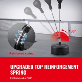 Happybuy Reflex Punching Bag, Height Adjustable Free Standing Boxing Bag Set with Gloves & Stand, Speed Bag for Teens & Adults, Training & Stress Relief Equipment