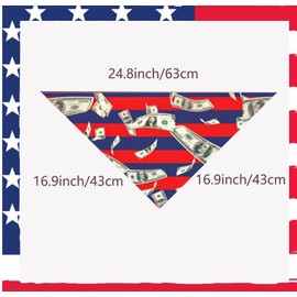 3PCS Pet Set: Adjustable Dog Collar Leash & Star-Spangled Bandana USA/American Flag Blue/White for Small/Medium Dogs/Cats (Large, USA Flag)