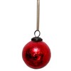 Aurora Christmas Glass Crackle Ball Christmas Bauble, Red, 2"