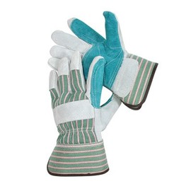 Radnor Large Shoulder Grade Split Leather Palm Gloves With Safety Cuff, Double Leather On Palm, Index Finger And Thumb