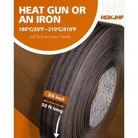 HGKJHF,High Quality Melamine Edge Banding,3/4 in * 50 fe pre Coated hot melt Adhesive,Used for Flexible Veneer Edge Edging,for Cabinet and Furniture Repair (1, Wood Grain Color,1.8cm*15m)