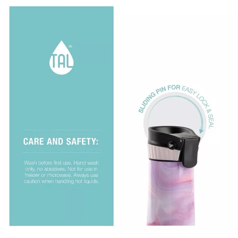 TAL 16oz Verve Push Double Wall Insulated Stainless Steel Travel