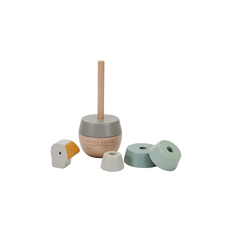 Little Dutch 7073 FSC Wooden Ring Stacking Tower - Little