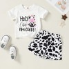YOUNGER TREE Toddler Baby Girl Clothes Summer Outfits Cute Cow