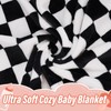 Plush Checkered Baby Blanket for Boys Girls Nursery, 30"*40" Warm