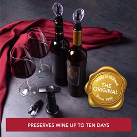 Vacu Vin Wine Saver & Server - Vacuum Pump with Bottle Stopper & Pourer - Preserve Opened Bottle Freshness for Up to a Week with an Airtight Seal - Perfect for Serving and Storing
