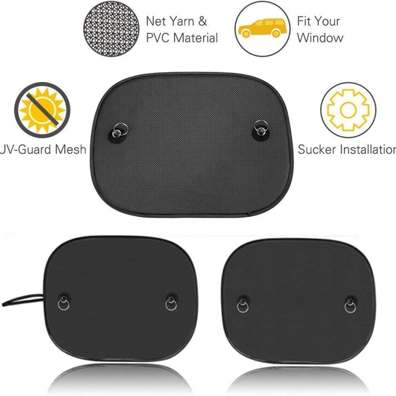 2 Pack Car Side Window Sunshades Universal Harmful UV Rays