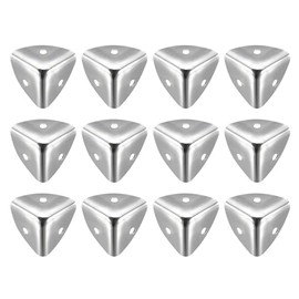 QUARKZMAN Metal Box Corner Protection Edge Protection 25 x 25 x 25 mm Silver Tone Pack of 16 for Table Corners and Desk Corners