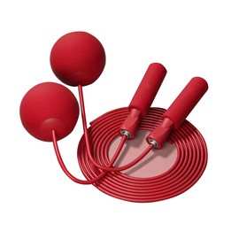 Jump Rope, Adjustable Jumping Ropes Cable with Ball Bearings, Skipping Rope Tangle-Free Rapid Speed for Men Women, Steel Jump Ropes Workout with Foam Handles for Home Exercise, Fitness (Large Ball + Long Rope Red)