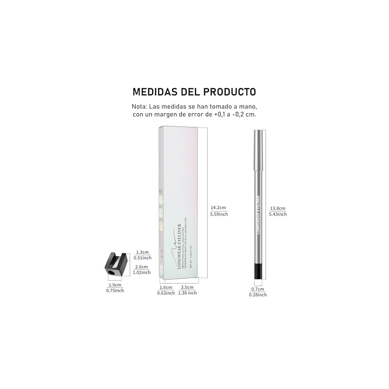 Erinde Lápiz Delineador en Gel Waterline, Delineador Resistente al Agua