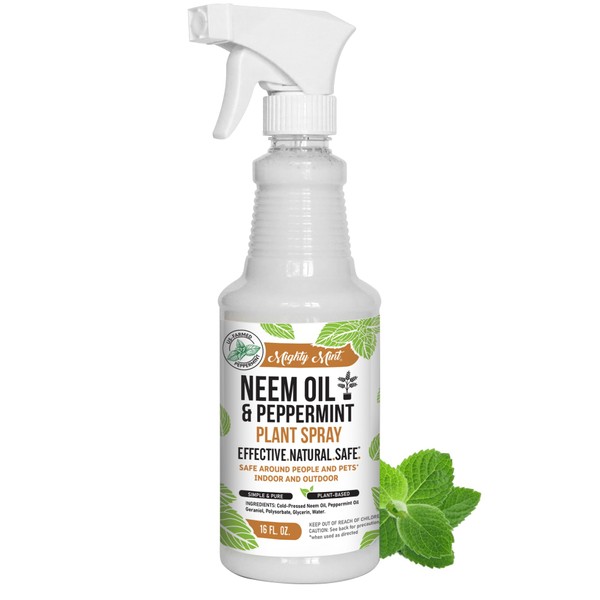 Neem Oil & Peppermint Cold-Pressed, Natural Plant Spray, 16oz