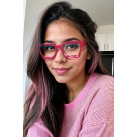 VISOONE Blue Light Blocking Glasses Rectangle Chic Preppy Look MultiColor Frame for Women Men RIVER