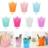 Plastic Flower Vase Pot Pen Makeup Brush Holder Desk Storage