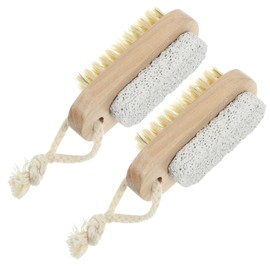 OATIPHO 2pcs Supple Bristle Exfoliator Stone Double-sided Brush for Shower Cleaning Pedicure Fingernail Brush Bath Accessories