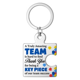 Team Thank You Appreciation Gifts for Coworkers Employees Colleagues, Best Team Ever Gifts Christmas Teamwork Building Gift A Truly Amazing Team Is Hard to Find Puzzle Piece Metal Keychains