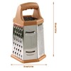Square Grater Vegetable Slicer Stainless Steel 6 Grating Surfaces Multi