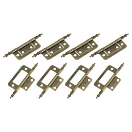 sourcing map Non-Mortise Hinges, 8pcs Iron Butt Hinge Cabinet Hinge Door Hinges for Cabinet Hardware Cupboard Door Furniture (Bronze, 3.43 x 0.75inch)