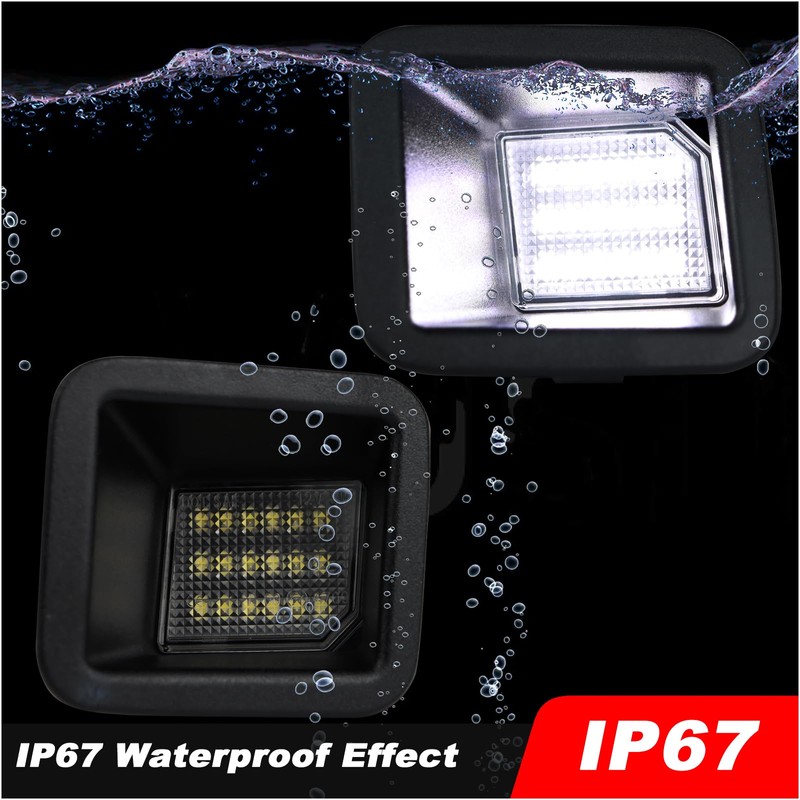 KEEGTBOX Full LED License Plate Light Tag Lamp Assembly Compatible