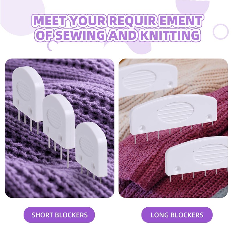 20 Pcs Knit Blocking Pins Set, Stainless Steel Knit Blockers