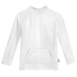 Made in USA Boys and Girls Rashguard UPF 50+ Sun Protective Long Sleeve Kids Swimwear Rash Guard for Summer Beach Pool and Swimming, White, 8