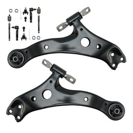 KAX Front Lower Control Arm w/Ball Joint + Tie Rod End Fit for 2004-2006 To-y-ota Camry Lexus ES330, 2004-2008 Solara Right+Left Suspension Kit K620334 K620333 8PCS