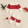 MBMSHEGH Baby Boy Christmas Outfit Letter Embroidery Contrast Color Long