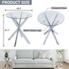 Modern Glass End Table, Small Round Side Table for Couch,