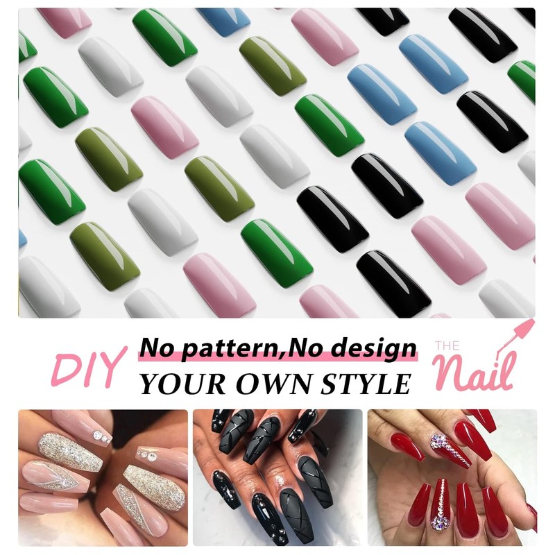 Matte Wine Red Press On Nails Medium Long Square, Medium