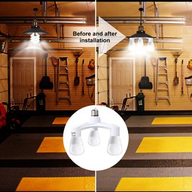 Toplimit E26 3 Port Light Socket Splitter 3 in 1 Lamp Socket conventer,Paw Fire-Proof PBT Lamp Holder Adapter, 110V-240V Multi Socket Adapter