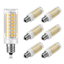E12 LED Bulb Dimmable 7W C7 Bulb Equivalent to E12 Halogen Bulb 60W, Daylight White 6000K T6 Base E12 Candelabra Bulbs for Ceiling Fan, Chandelier, Kx-2000 Bulbrite Replacement, AC 110-120V(6 Pack)