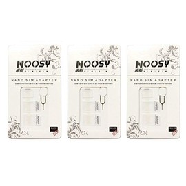 SIM Card Adapter KIT 3-Pack by Noosy (9 Total Adapters: Nano to Micro, Nano to Regular, Micro to Regular) with SIM Extractor/Pin Ejector (White)
