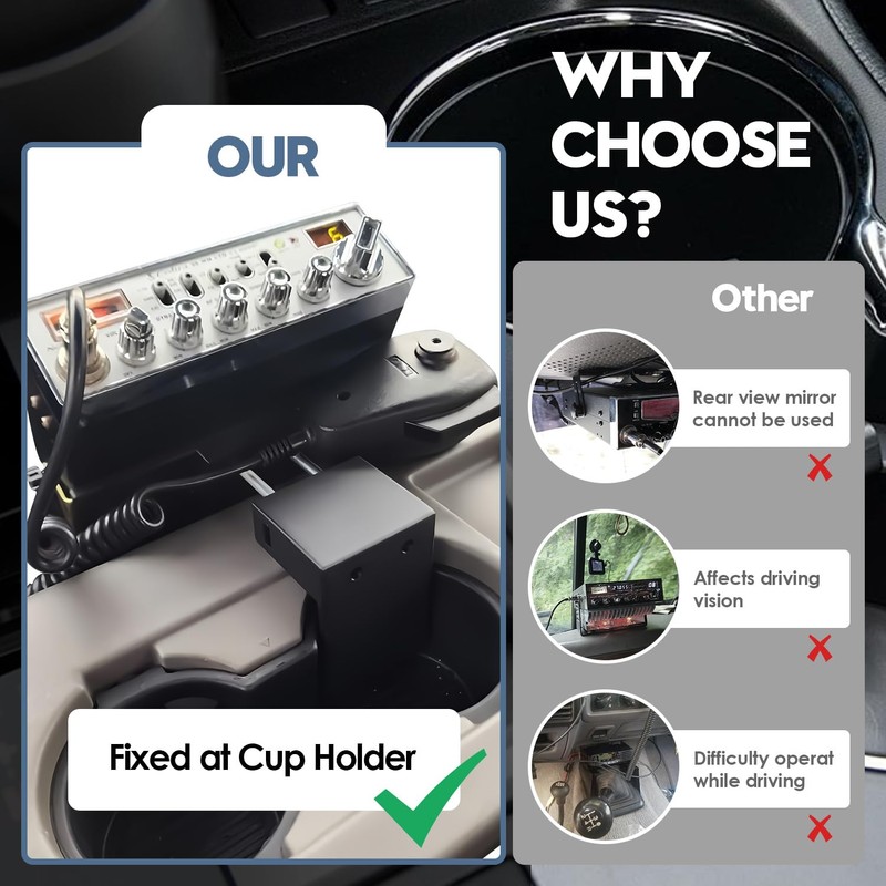 Cup Holder RadioMount - Clamping Mount, Drinks Cup Holder Mount