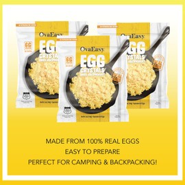 Ova Easy Dehydrated Egg Crystals – Powdered Eggs Made From All-Natural Ingredients – Easy-To-Prepare Egg Powder – Dehydrated Food Perfect for Camping & Backpacking - Pack of 6-5.1 oz. bags